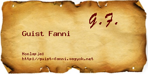 Guist Fanni névjegykártya